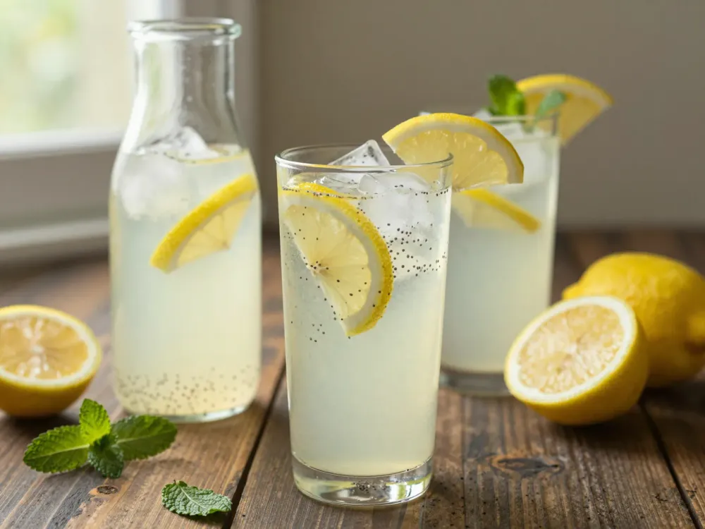 Agua de limón con chía — limonada refrescante en 10 minutos