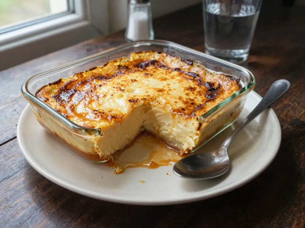 Leche asada chilena — natilla horneada con caramelo y piel dorada