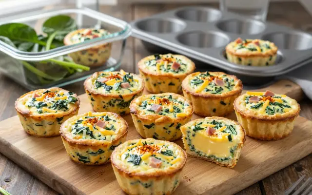 Muffins de huevo con espinaca