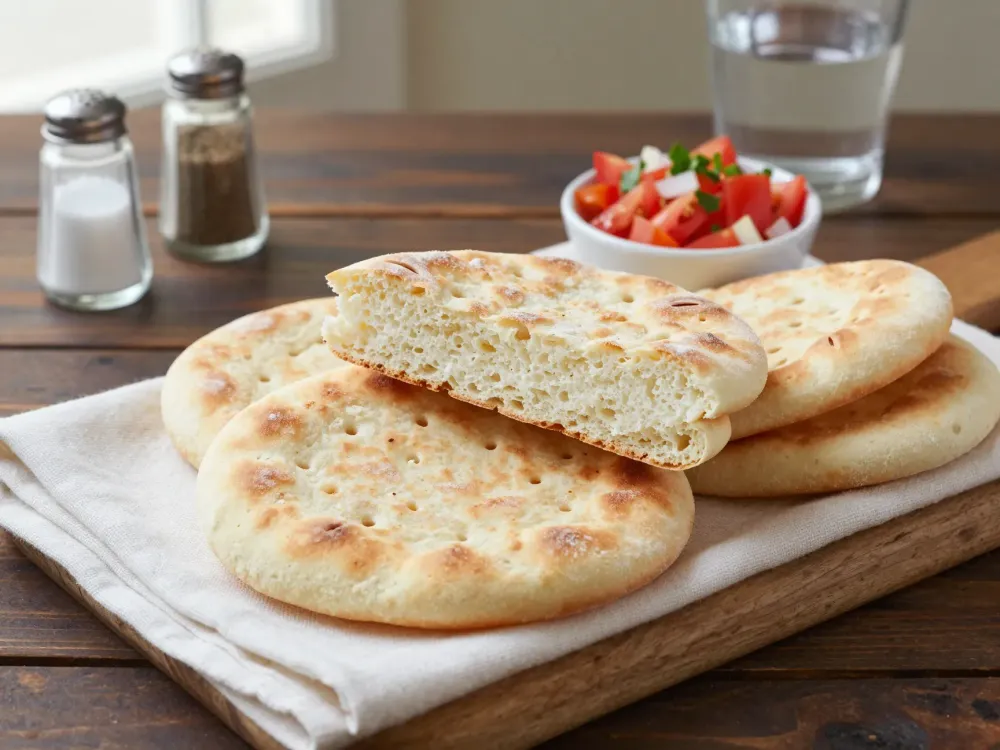 Pan amasado chileno — el pan de grasa redondo y plano que se pincha antes de hornear