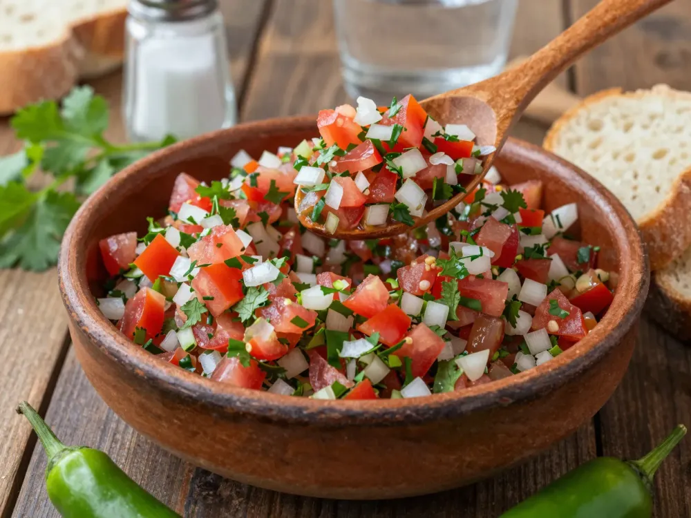 Pebre chileno (salsa fresca de tomate, cebolla y cilantro)
