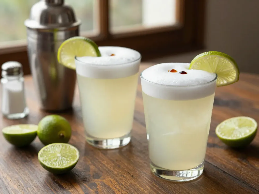 Pisco sour chileno — proporción 3:1:1 con limón de pica