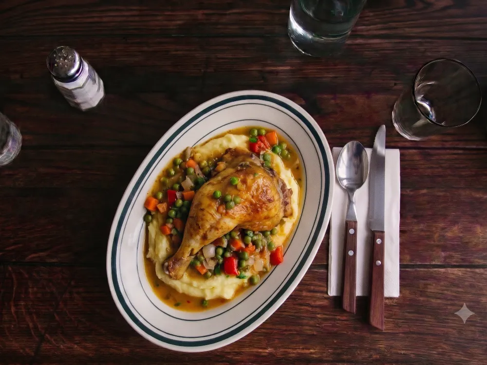Pollo arvejado — el guiso chileno de pollo con arvejas y zanahoria