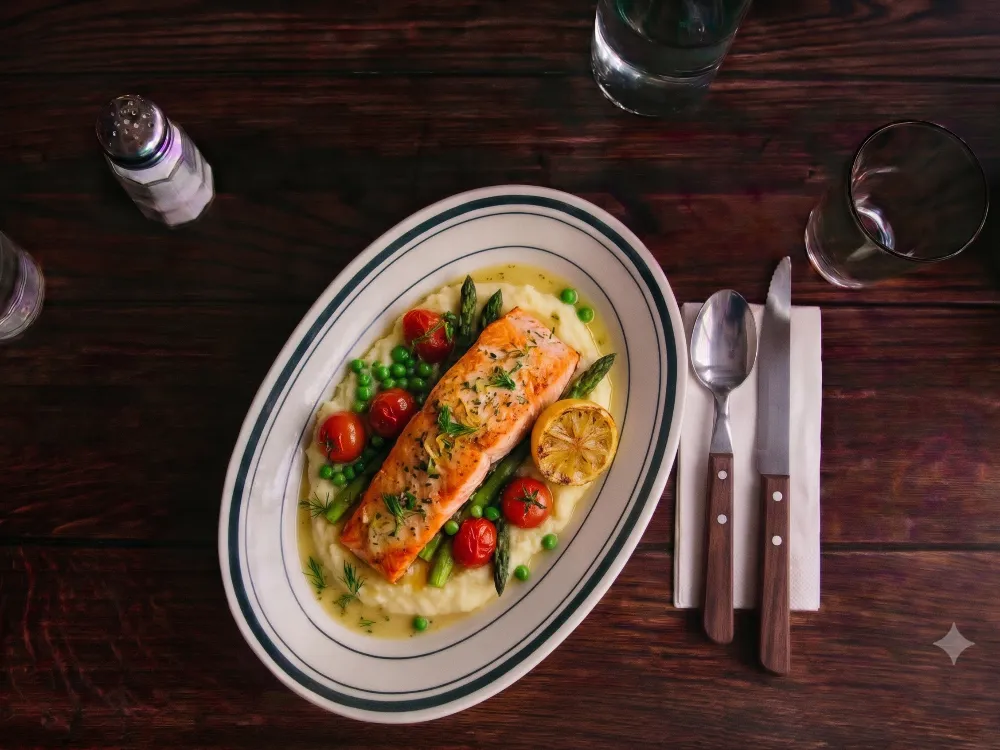 Salmón al horno jugoso con limón y mantequilla