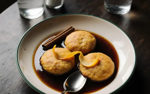 Sopaipillas pasadas con salsa de chancaca