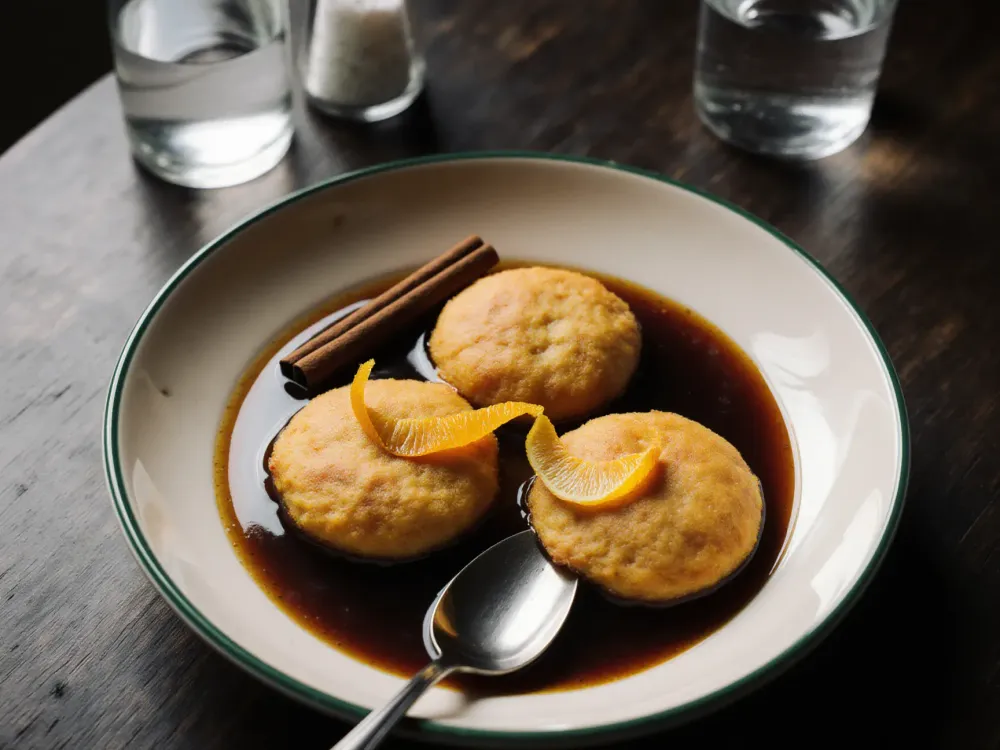 Sopaipillas pasadas con salsa de chancaca